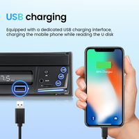 1 samochodowy odtwarzacz Stereo Din audio Radio Android Bluetooth 1 DIN 7 "HD Carplay Android Auto chowany ekran dotykowy odtwarzacz multimedialny odtwarzacz MP5 TF FM USB 4